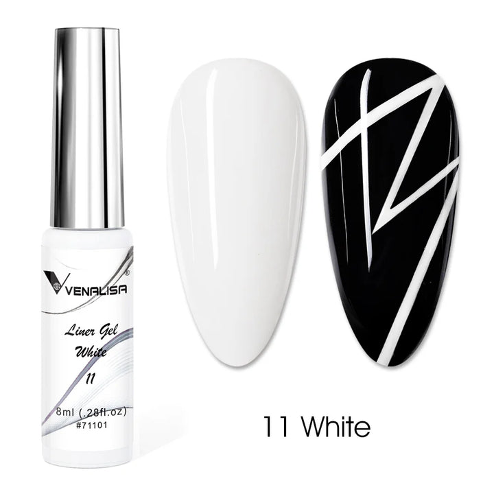 Venalisa Liner Gel 8ml French Nail Gel Polish UV LED Painting Gel Nail Art Design Gorgeous Glitter Color DIY Drawing Polish
