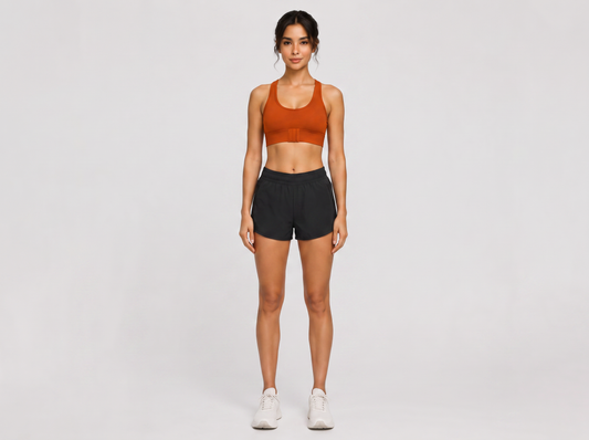 Women's Front-Clasp Sports Bra – Rust Terracotta | Medium Support