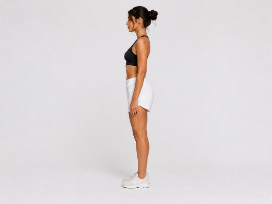 Women's Activewear Set – Black Sports Bra & White Running Shorts