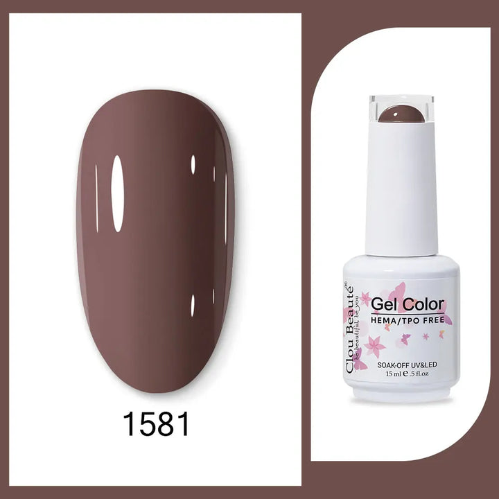 Clou Beaute 15ml Red Black White Green Neon Gel Nail Polish Base Top Coat Velvet Top 400 Colors Semi Permanent Gel Nail Varnish