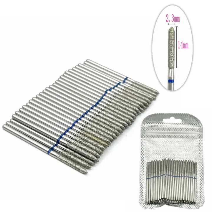 50pc Diamond Nail Drill Cuticle Clean Bit Set Milling Cutter for Manicure Electric  Bits Accessories Dead Skin Remove Tool