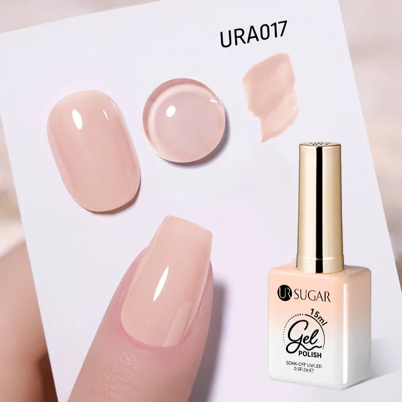 UR SUGAR 15ml Jelly Milky White Translucent Color Gel Polish Semi Permanent UV Gel Nail Art Soak Off Gel Varnish Latest Fashion