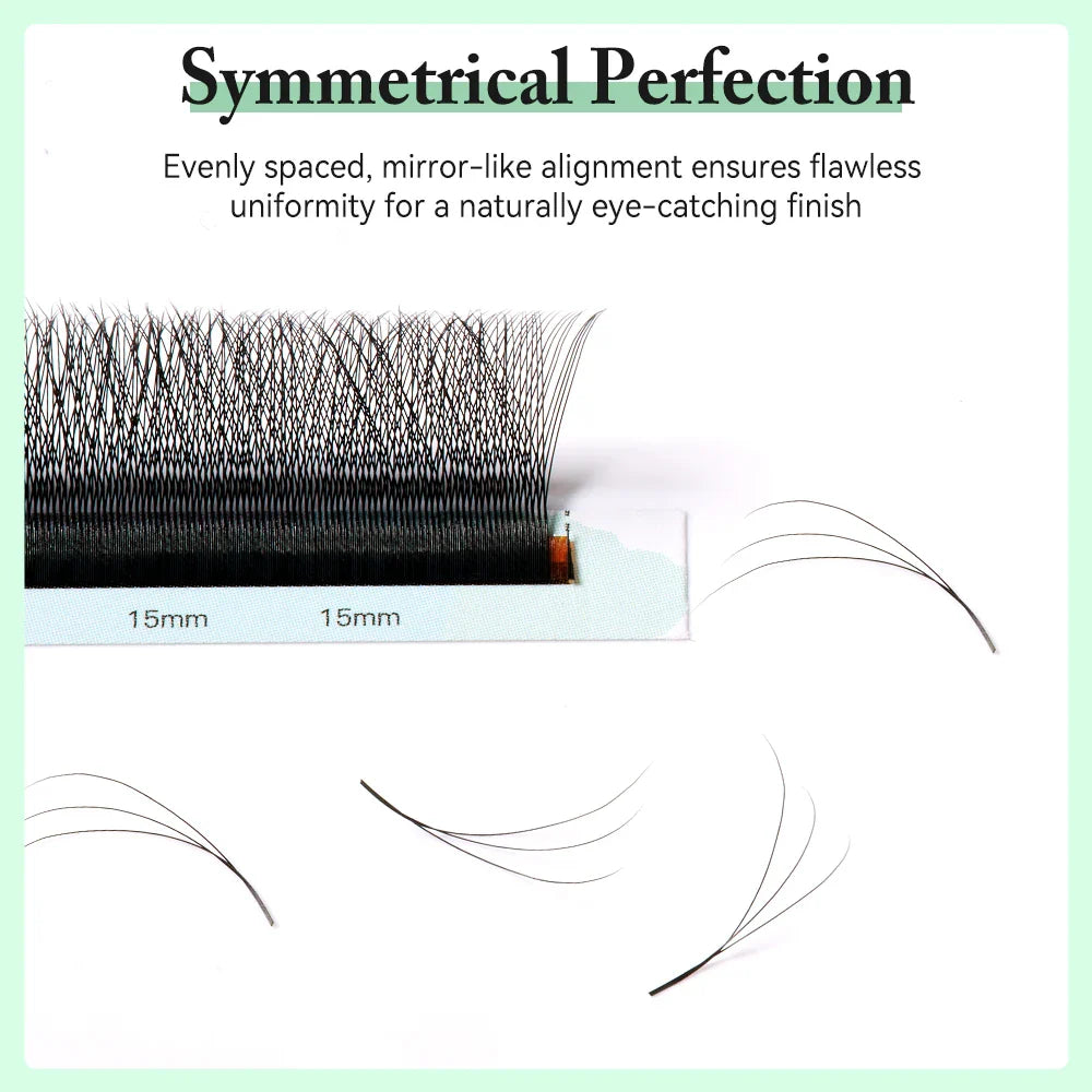 Yelix 3D Lashes Smaller Spacing 3D W Shape Eyelash Extension Premade Volume Fan Lashes Natural Soft Narrow 3D W Lashes