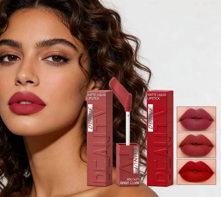 Matte Velvet Lipstick Lip Gloss Waterproof Smooth Long-Lasting Non-sticky Non-transfer Deep Red Nude Y2K Daily&amp;Party Makeup Gift