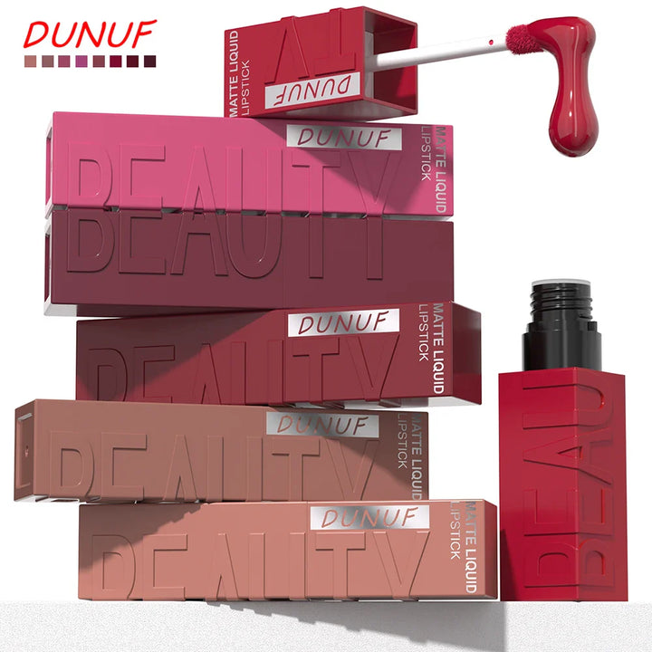 Matte Velvet Lipstick Lip Gloss Waterproof Smooth Long-Lasting Non-sticky Non-transfer Deep Red Nude Y2K Daily&amp;Party Makeup Gift