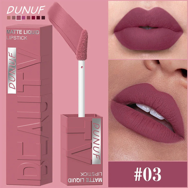 Matte Velvet Lipstick Lip Gloss Waterproof Smooth Long-Lasting Non-sticky Non-transfer Deep Red Nude Y2K Daily&amp;Party Makeup Gift