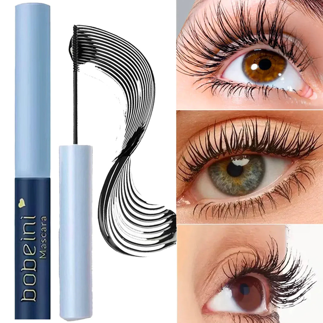 Silk Fiber Curling Mascara, Ultra-Fine Brush, Lengthening &amp; Volumizing, Waterproof, Smudge-Proof, Long-Lasting, Unisex, Eye Safe