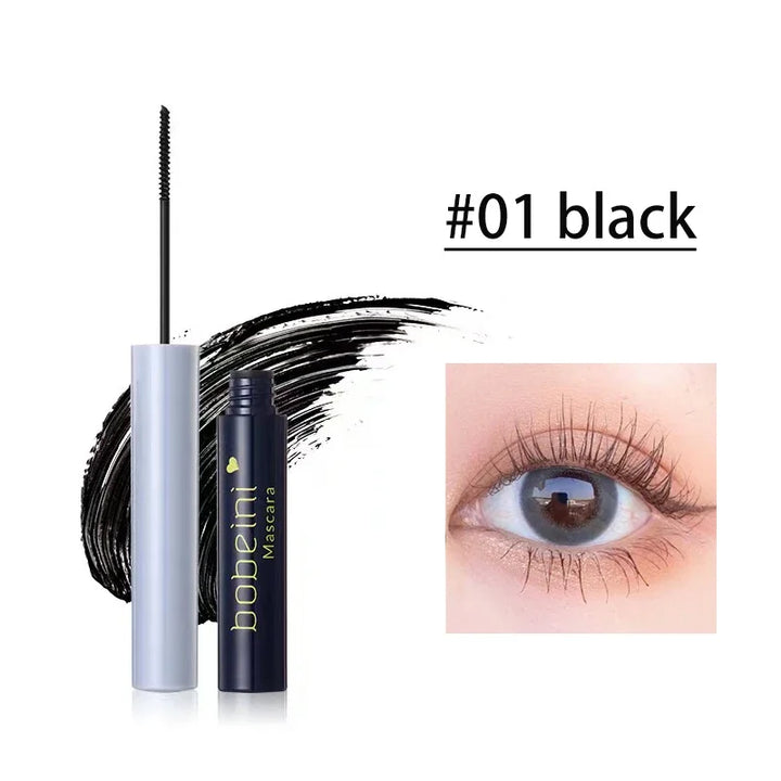 Silk Fiber Curling Mascara, Ultra-Fine Brush, Lengthening &amp; Volumizing, Waterproof, Smudge-Proof, Long-Lasting, Unisex, Eye Safe