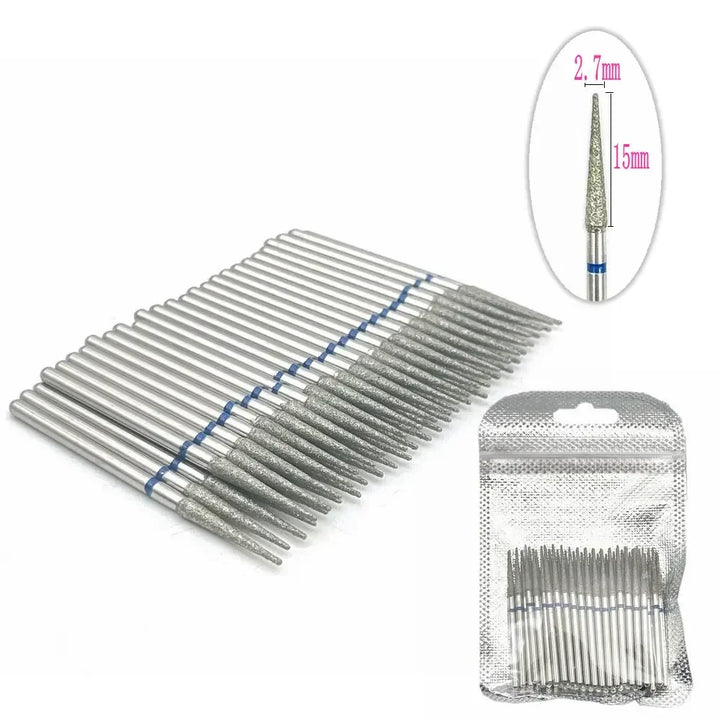 50pc Diamond Nail Drill Cuticle Clean Bit Set Milling Cutter for Manicure Electric  Bits Accessories Dead Skin Remove Tool
