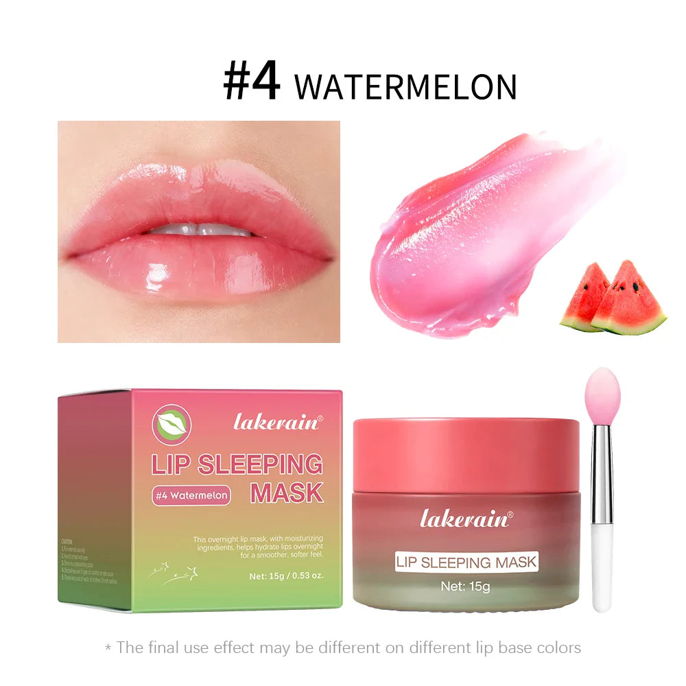 Lakerain Lip Sleeping Mask Smooth Creamy Texture Dual-Color Formula Overnight Hydration Non-Sticky Natural Protection Lip Mask