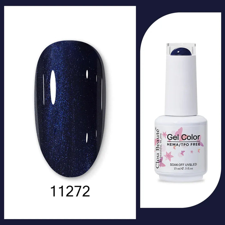 Clou Beaute 15ml Red Black White Green Neon Gel Nail Polish Base Top Coat Velvet Top 400 Colors Semi Permanent Gel Nail Varnish