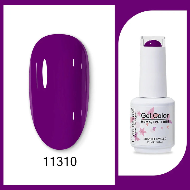 Clou Beaute 15ml Red Black White Green Neon Gel Nail Polish Base Top Coat Velvet Top 400 Colors Semi Permanent Gel Nail Varnish
