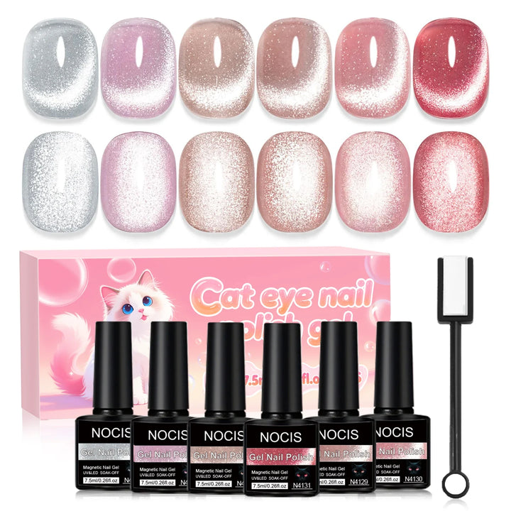 6pcs 7.5ml New Popular Reflective Cat&