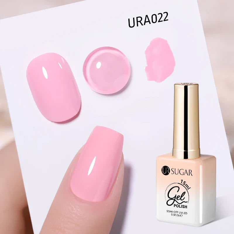 UR SUGAR 15ml Jelly Milky White Translucent Color Gel Polish Semi Permanent UV Gel Nail Art Soak Off Gel Varnish Latest Fashion