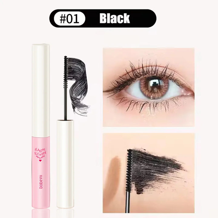 Silk Fiber Curling Mascara, Ultra-Fine Brush, Lengthening &amp; Volumizing, Waterproof, Smudge-Proof, Long-Lasting, Unisex, Eye Safe