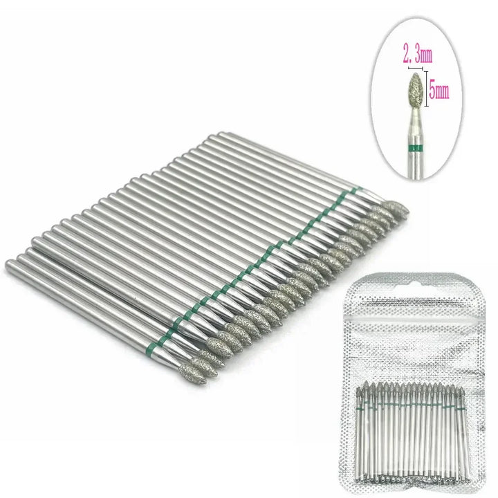 50pc Diamond Nail Drill Cuticle Clean Bit Set Milling Cutter for Manicure Electric  Bits Accessories Dead Skin Remove Tool