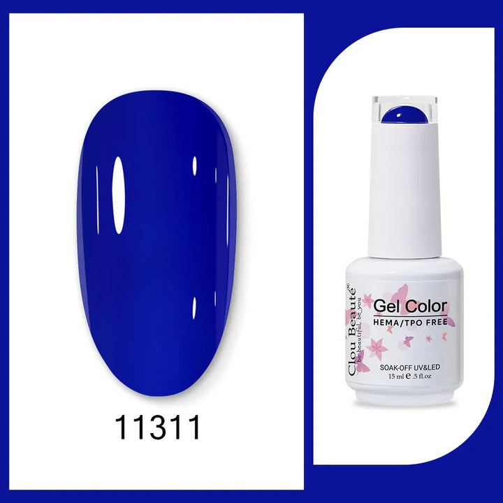Clou Beaute 15ml Red Black White Green Neon Gel Nail Polish Base Top Coat Velvet Top 400 Colors Semi Permanent Gel Nail Varnish