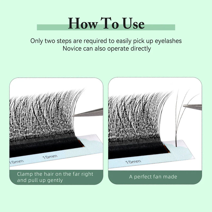 Yelix 3D Lashes Smaller Spacing 3D W Shape Eyelash Extension Premade Volume Fan Lashes Natural Soft Narrow 3D W Lashes
