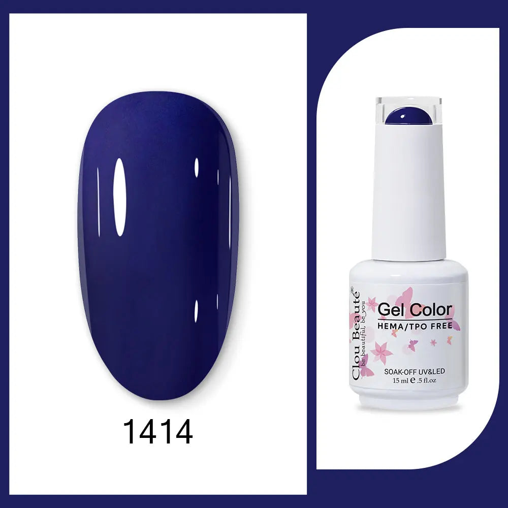 Clou Beaute 15ml Red Black White Green Neon Gel Nail Polish Base Top Coat Velvet Top 400 Colors Semi Permanent Gel Nail Varnish
