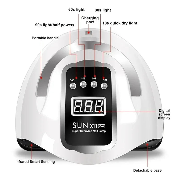 66LEDS Professional Nail Drying Lamp for Manicure Nails Gel Polish Drying Machine with Auto Sensor UV LED Nail Lamp