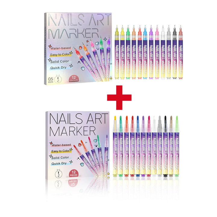 12pcs/Set Nail Art Graffiti Pen DIY Nail Art Painting Pens Abstract Lines Fine Design Multi-Color Drawing Nail Painting Tools