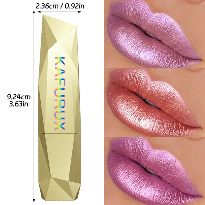 19 colors glitter lipstick hydrating red pink sparkling shine lip color highly pigmented lip tints metallic finish lip makeup