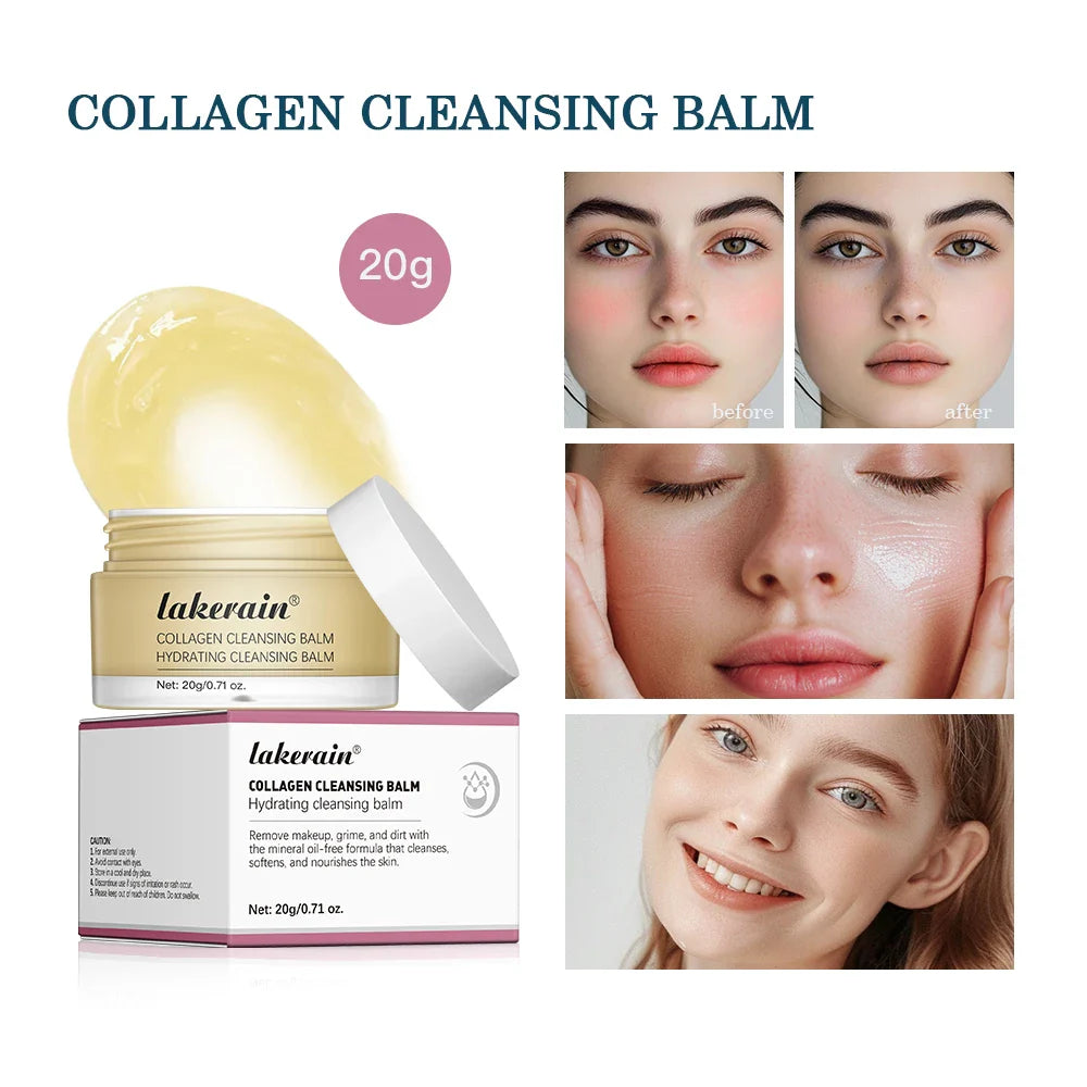 Rose Flavor Collagen Cleansing Balm Nourishing Cream Makeup Remover Mild Non-irritating Moisturizing Non-greasy Cleansing Balm