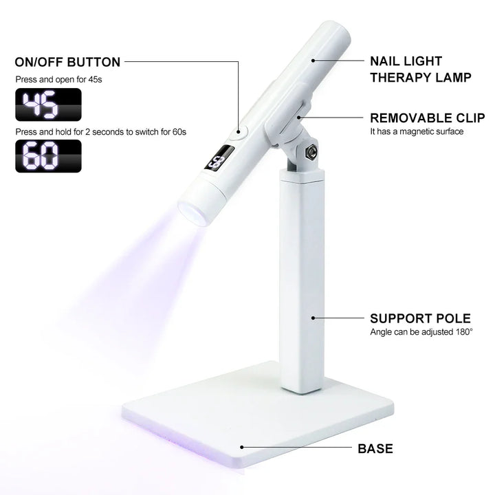 Professional Nail UV LED Lamp Desk With Display Rechargeable Portable Mini Nail Dryer Stand UV Lamp for Nails Art Removable