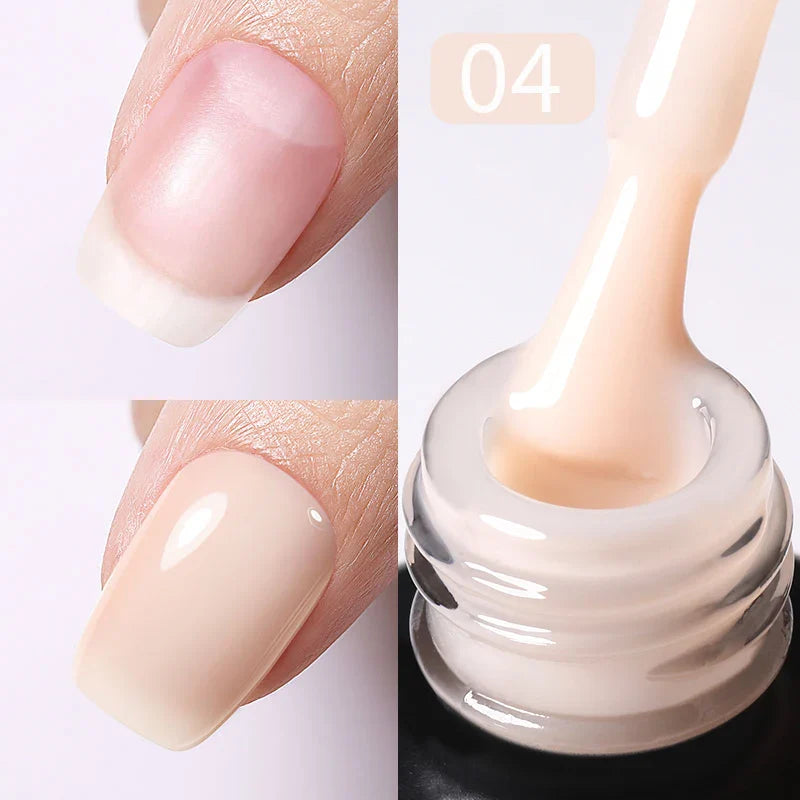 BORN PRETTY Milky Pink Rubber Base Gel Nail Polish Glitter 15ml Semi-Permanent Varnish Soak Off Self Leveling UV LED Gel