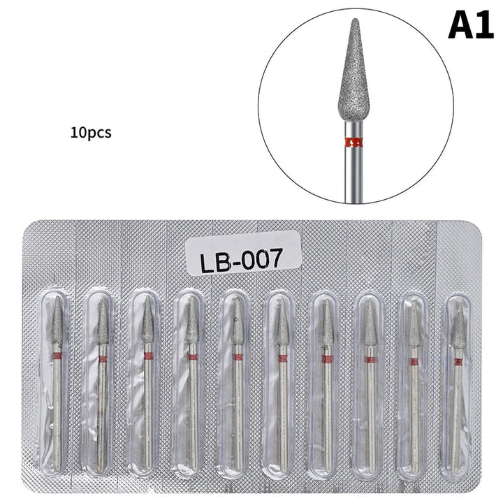 10Pcs Diamond Milling Cutter For Manicure Electric Nail Drill Bits Accessory Pedicure Machine Nail File Gel Remover Tool