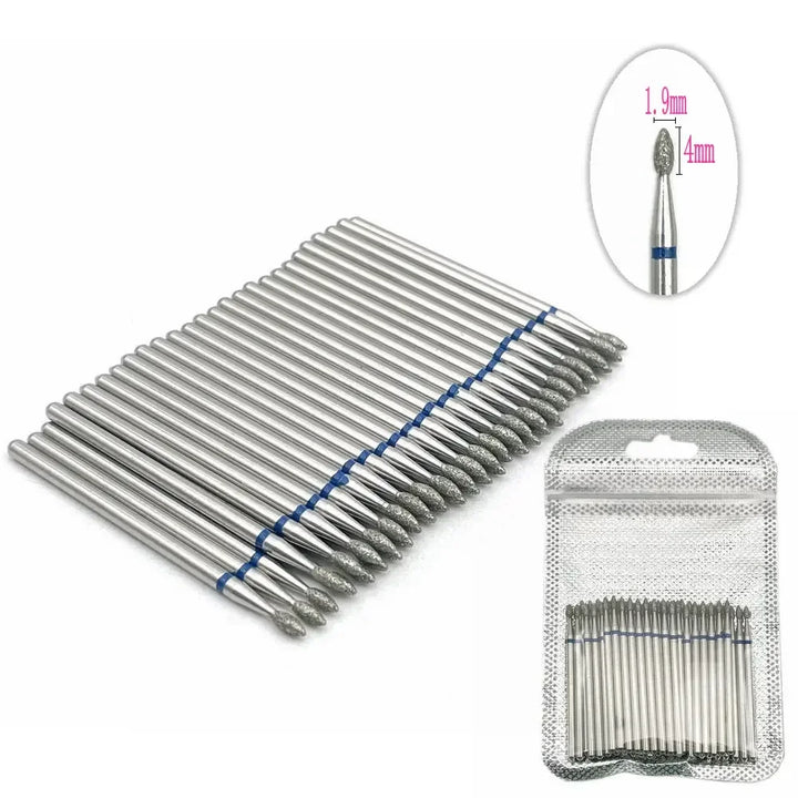 50pc Diamond Nail Drill Cuticle Clean Bit Set Milling Cutter for Manicure Electric  Bits Accessories Dead Skin Remove Tool