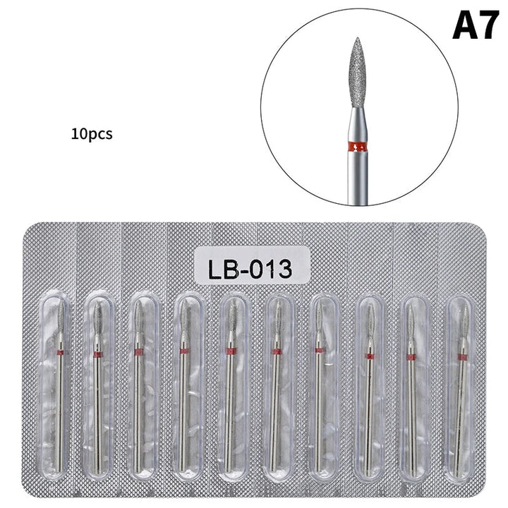 10Pcs Diamond Milling Cutter For Manicure Electric Nail Drill Bits Accessory Pedicure Machine Nail File Gel Remover Tool