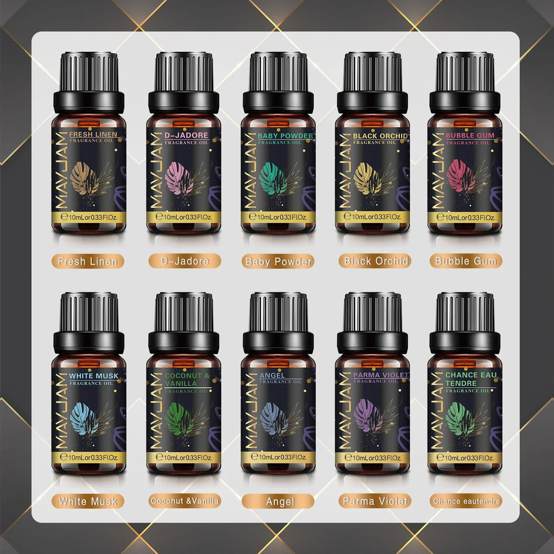 MAYJAM 10ml Aromatic Essential Oil Bubble Gum La Vie Est Belle D-Jadore White Musk Sea Breeze Baby Powder Long-lasting Scents