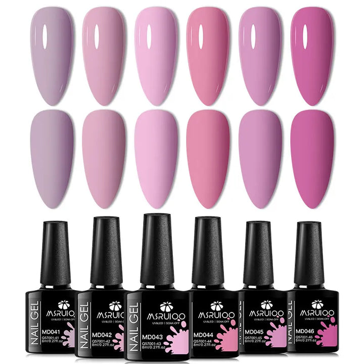 6pc Nail Gel Polish Set All-Season Ultra Pigmented Semi Permanent UV Painting Gel For Nails Salon DIY Manicure Varnish Design
