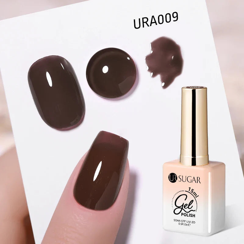 UR SUGAR 15ml Jelly Milky White Translucent Color Gel Polish Semi Permanent UV Gel Nail Art Soak Off Gel Varnish Latest Fashion