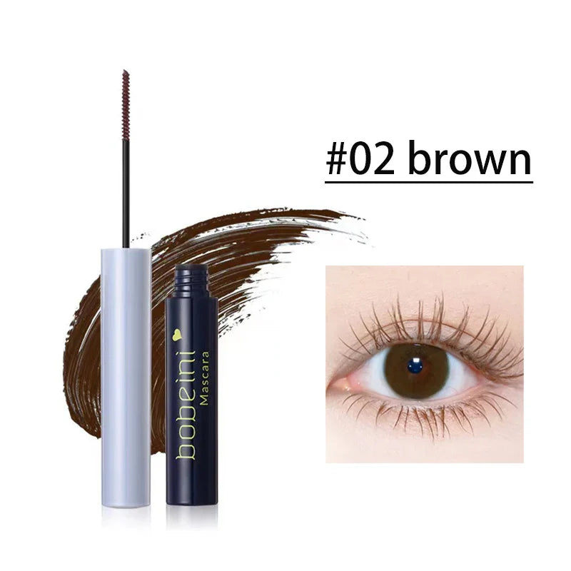 Silk Fiber Curling Mascara, Ultra-Fine Brush, Lengthening &amp; Volumizing, Waterproof, Smudge-Proof, Long-Lasting, Unisex, Eye Safe