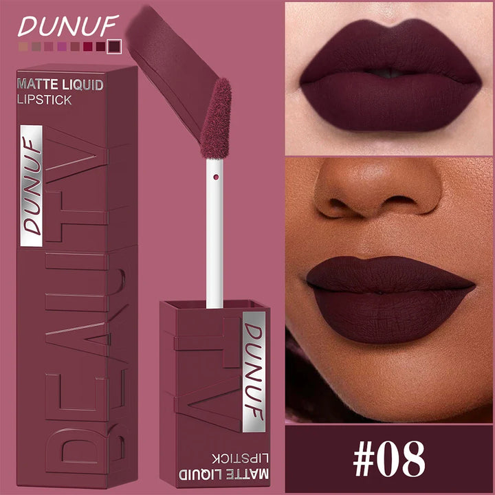 Matte Velvet Lipstick Lip Gloss Waterproof Smooth Long-Lasting Non-sticky Non-transfer Deep Red Nude Y2K Daily&amp;Party Makeup Gift
