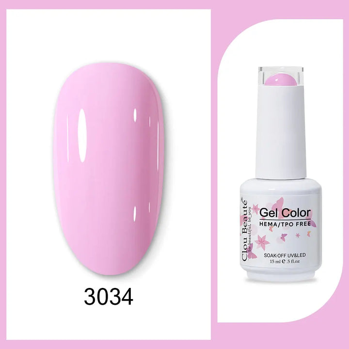 Clou Beaute 15ml Red Black White Green Neon Gel Nail Polish Base Top Coat Velvet Top 400 Colors Semi Permanent Gel Nail Varnish