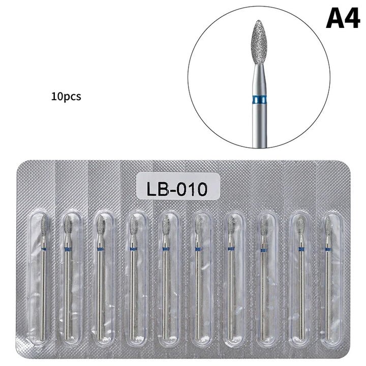 10Pcs Diamond Milling Cutter For Manicure Electric Nail Drill Bits Accessory Pedicure Machine Nail File Gel Remover Tool