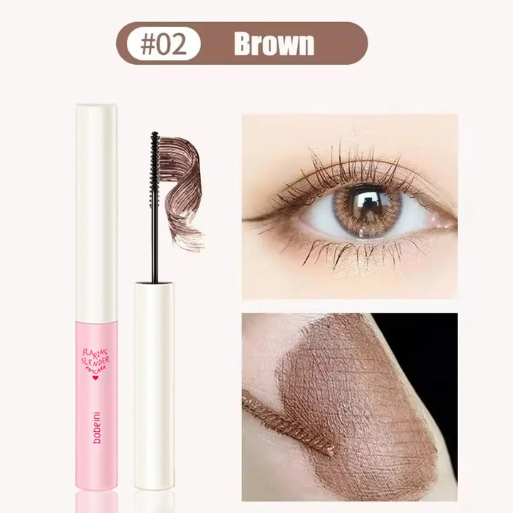 Silk Fiber Curling Mascara, Ultra-Fine Brush, Lengthening &amp; Volumizing, Waterproof, Smudge-Proof, Long-Lasting, Unisex, Eye Safe
