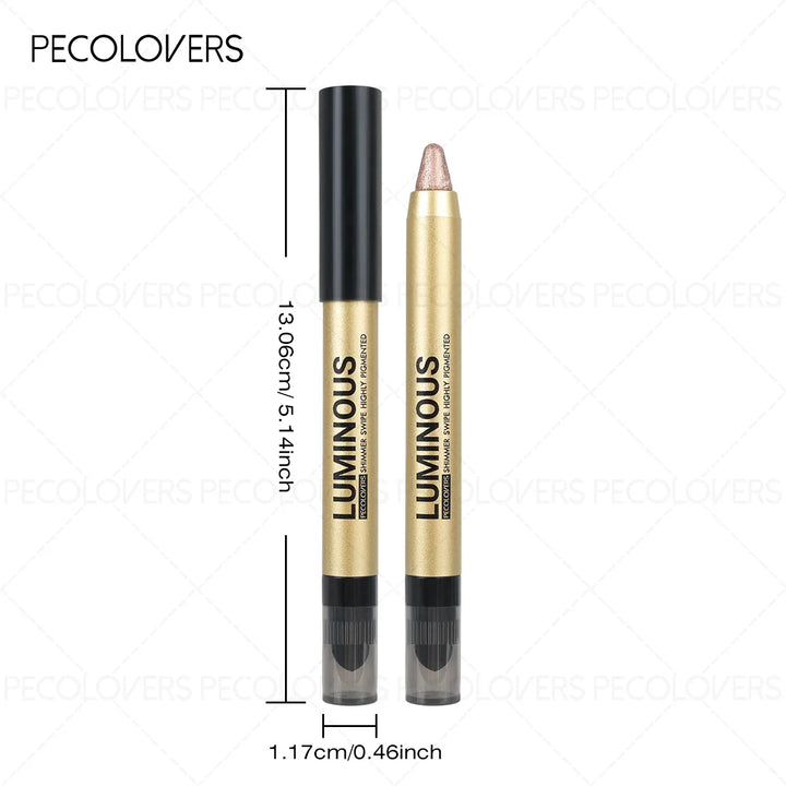 Smudge-Proof &amp; Waterproof Eyeshadow Stick,Dual-Ended Eye with Shadow Stick,Sponge Brush,Glitter &amp; Matte Finishes