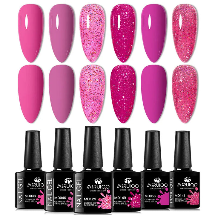 6pc Nail Gel Polish Set All-Season Ultra Pigmented Semi Permanent UV Painting Gel For Nails Salon DIY Manicure Varnish Design