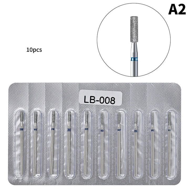 10Pcs Diamond Milling Cutter For Manicure Electric Nail Drill Bits Accessory Pedicure Machine Nail File Gel Remover Tool