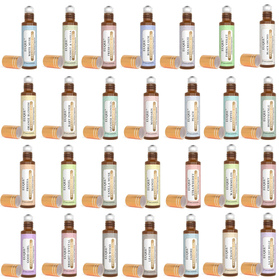 EUQEE 10ml Fragrance Oil Roll-On Long Lasting Scent La Vie Est Belle CHANCE Jadore Cotton Strawberry Mango for Men and Women