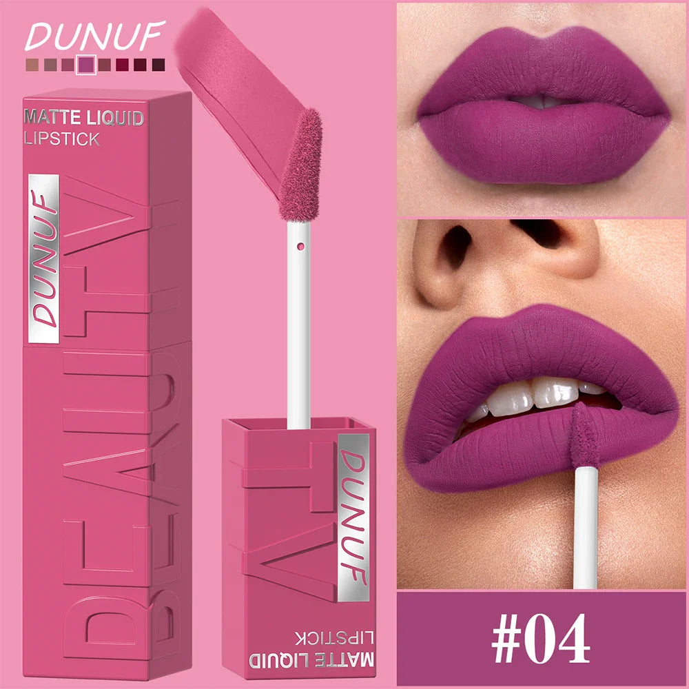Matte Velvet Lipstick Lip Gloss Waterproof Smooth Long-Lasting Non-sticky Non-transfer Deep Red Nude Y2K Daily&amp;Party Makeup Gift