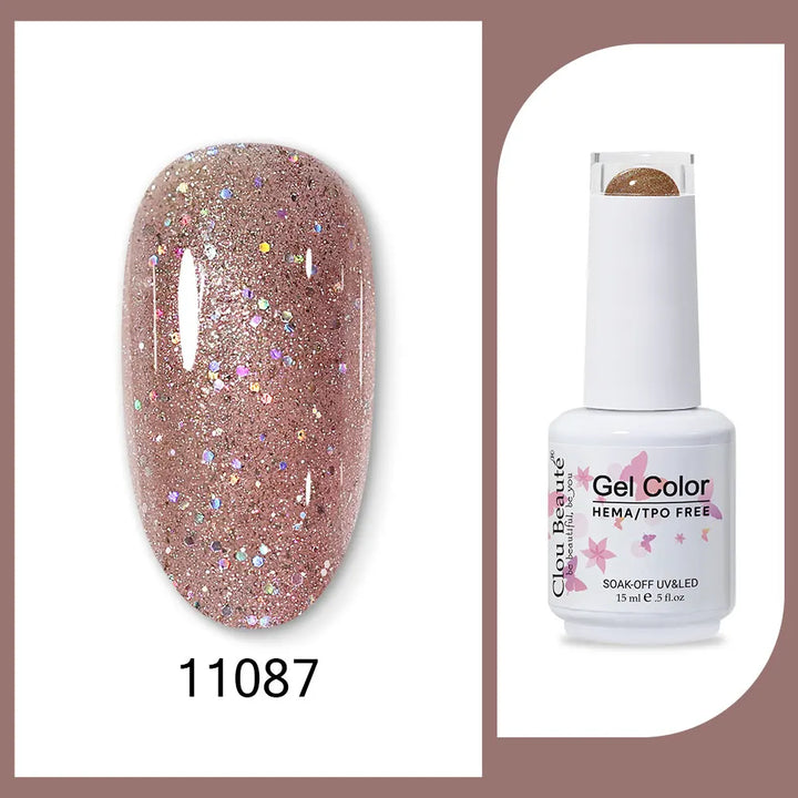 Clou Beaute 15ml Red Black White Green Neon Gel Nail Polish Base Top Coat Velvet Top 400 Colors Semi Permanent Gel Nail Varnish