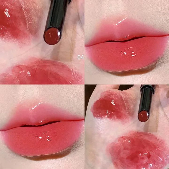 HERORANGE Push-button Mirror Lipstick Moisturizing Long-lasting Lip Glaze Lipstick