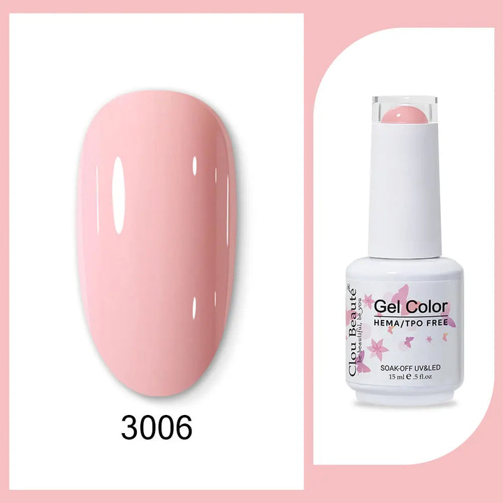 Clou Beaute 15ml Red Black White Green Neon Gel Nail Polish Base Top Coat Velvet Top 400 Colors Semi Permanent Gel Nail Varnish