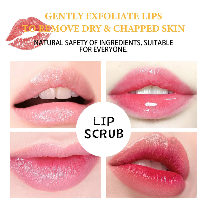 EELHOE Honey Lip Scrub Exfoliator for Dry Chapped Lips Nourishing Moisturizing Dead Skin Removal Plumping Line Care Treatment