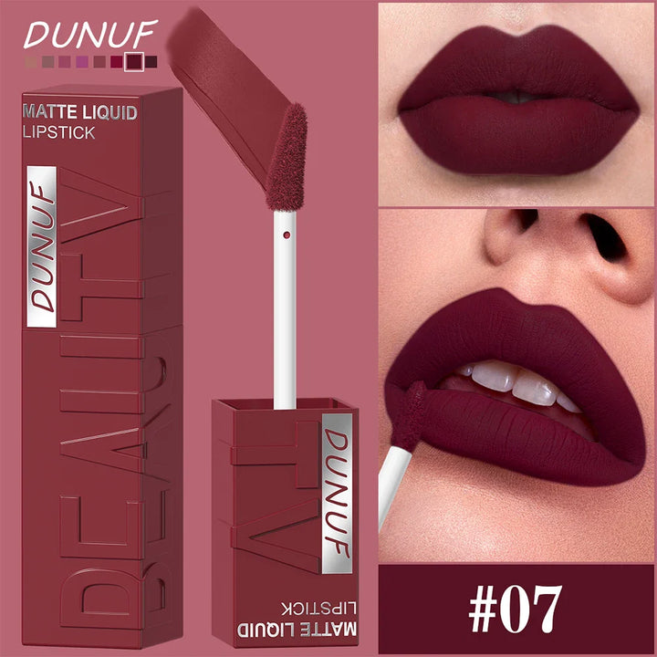 Matte Velvet Lipstick Lip Gloss Waterproof Smooth Long-Lasting Non-sticky Non-transfer Deep Red Nude Y2K Daily&amp;Party Makeup Gift
